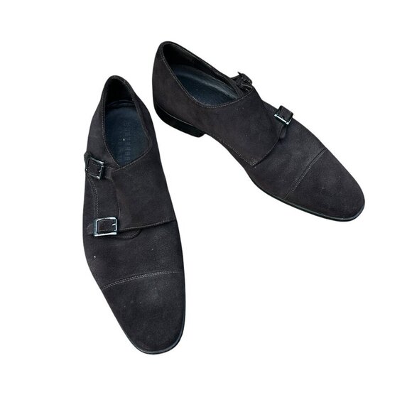 Calibrate Men's Brown Suede Double Monk Strap Shoes Size 11 M